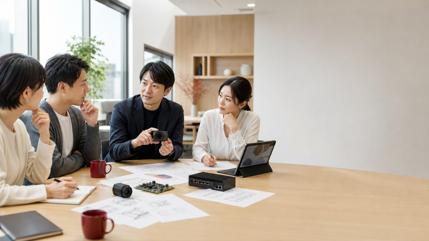 お客様と課題や設計について話し合う共創ミーティング