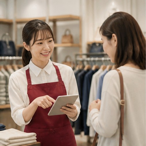 店舗でお客様を支援するスタッフ
