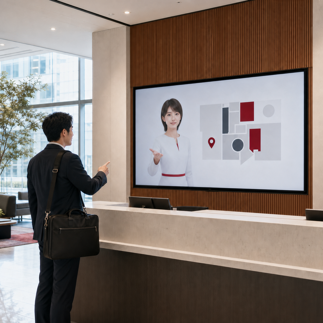 画面Avatarによる企業受付と案内