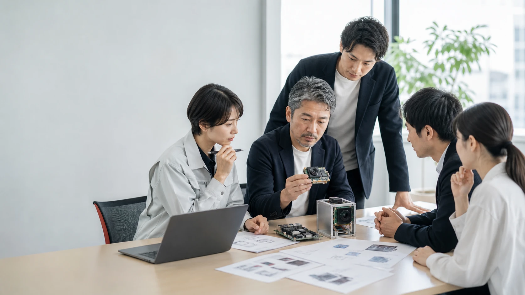 Edge AI製品について検討する技術チーム