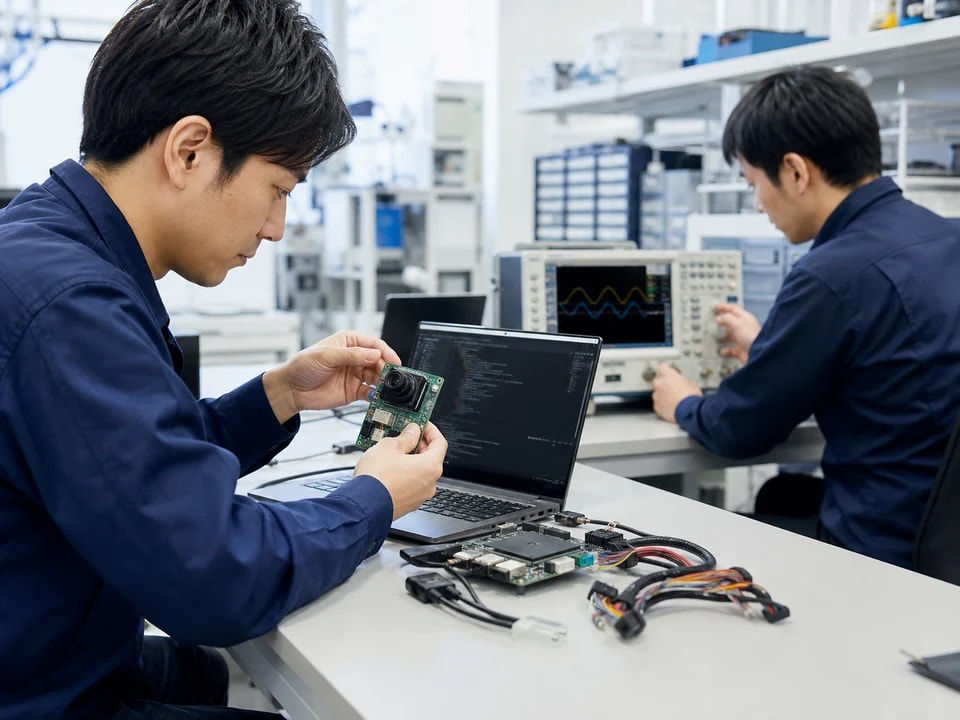 カメラモジュールと組込み基板の部分開発