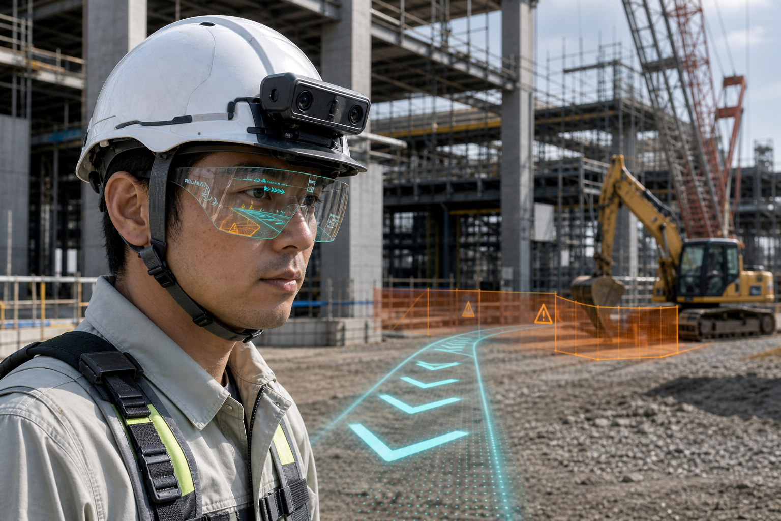 DMP Di1 Development Kit 建設現場で透明AR Visorへ設備情報を表示する構成イメージ